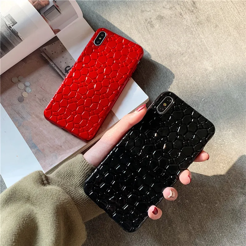 Модный мягкий чехол-бампер из ТПУ для телефона iPhone X XS XR Max 8 7 6 6S Plus черный красный