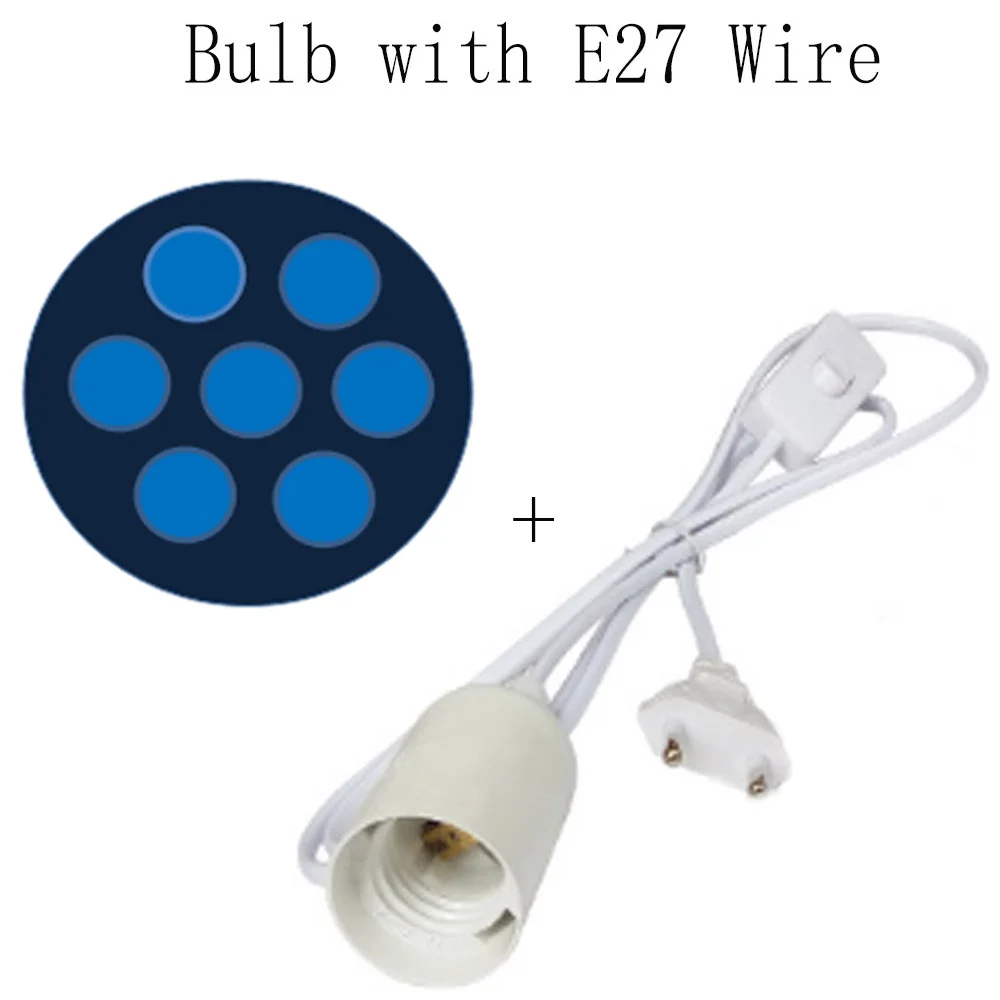 7B450nm with Wire Все синие 450nm Par38 27 Вт 54 Вт Светодиодный светильник для выращивания растений E27 гидропоники для комнатных растений лампа для выращивания овощей - Испускаемый цвет: 7B450nm with Wire