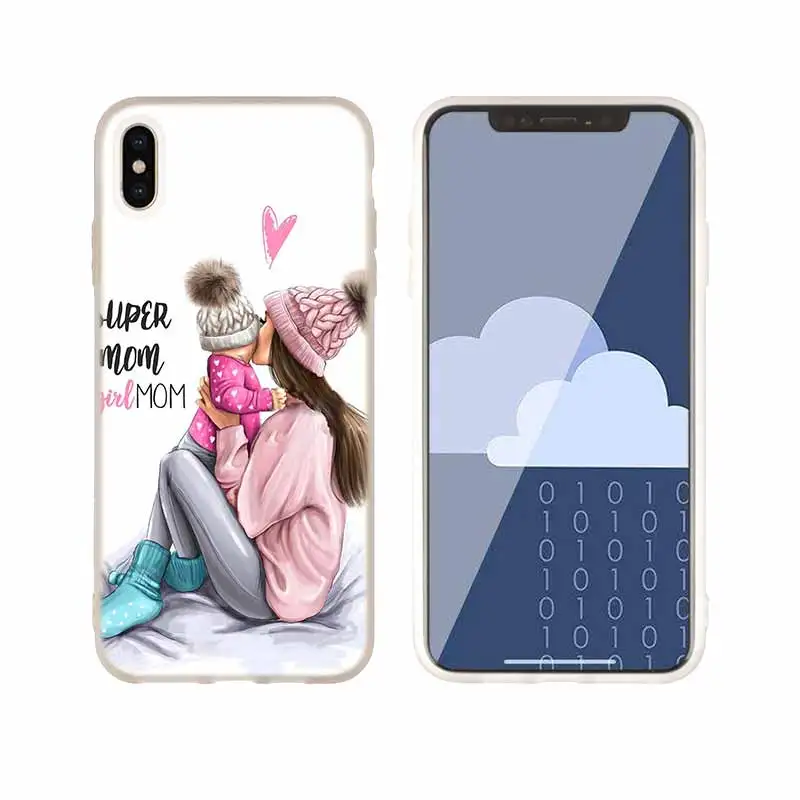 as the picture 02 Чехол для телефона s, силиконовый мягкий чехол для iPhone 11 Pro X XS Max XR 6 6S 7 8 Plus 5 4S SE, Коричневый чехол для мамы и дочки, бампер etui - Цвет: as the picture 02