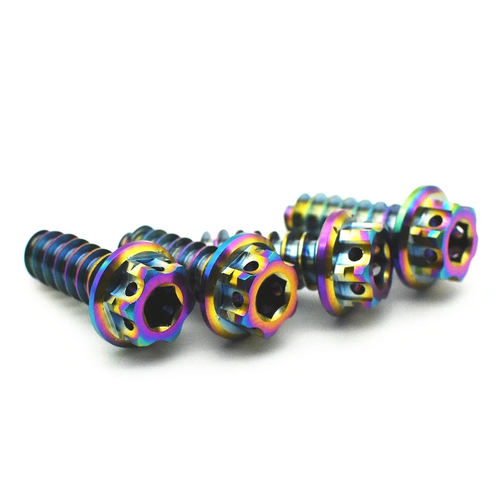 Титановая M5x17mm M4x17mm M6x17mm самонарезающая Кнопка Torx фланцевый болт с головкой для мотоцикла, велосипеда, автомобиля 2 шт