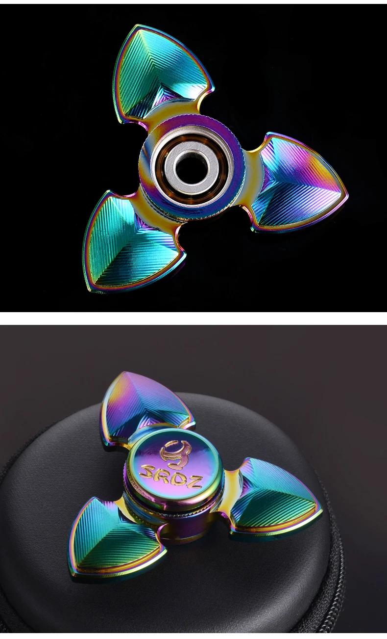 Трехлистный красочный красивый ручной Спиннер Edc Tri-Spinner из чистой латуни, антистрессовый Спиннер для детей и взрослых, фокусные игрушки