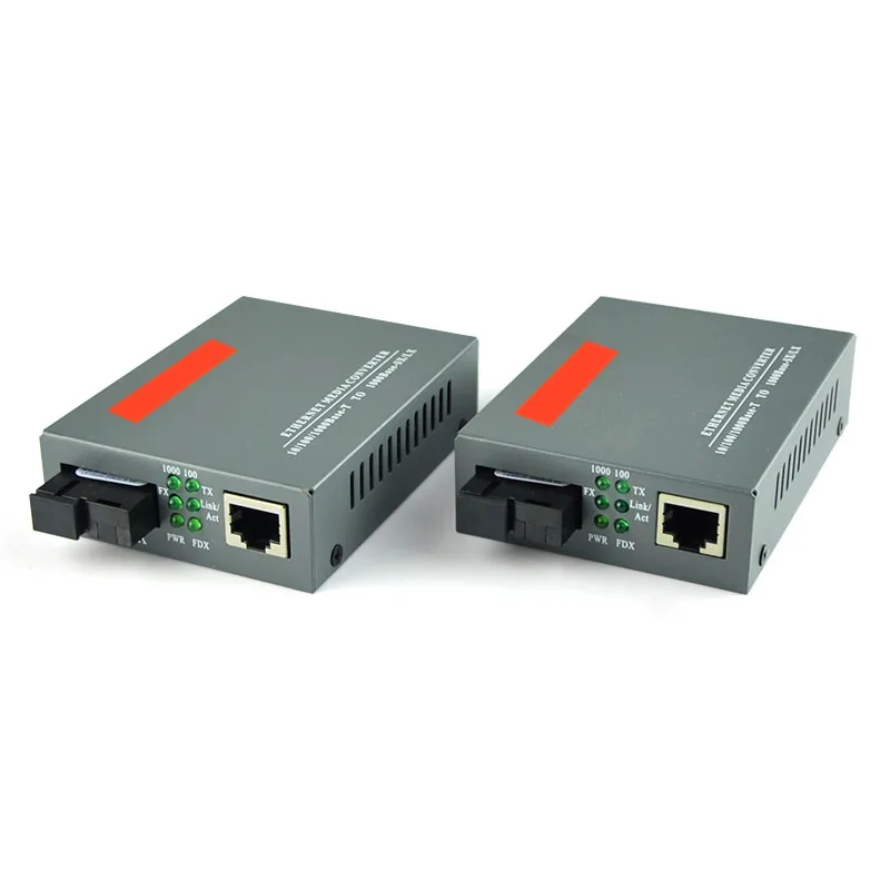 Gigabit Ethernet Media Converter, 1.25Gb/s, Single-mode SC Fiber, 1000Base-FX to 10/100/1000Base-TX, up to 20KM, 1 Pair