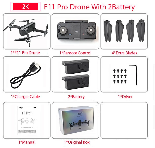 PRO 2B C SJRC F11 PRO gps Дрон с Wifi FPV 1080 P/2 K HD камера F11 бесщеточный Квадрокоптер 25 минут время полета складной Дрон Vs SG906 - Цвет: PRO 2B C