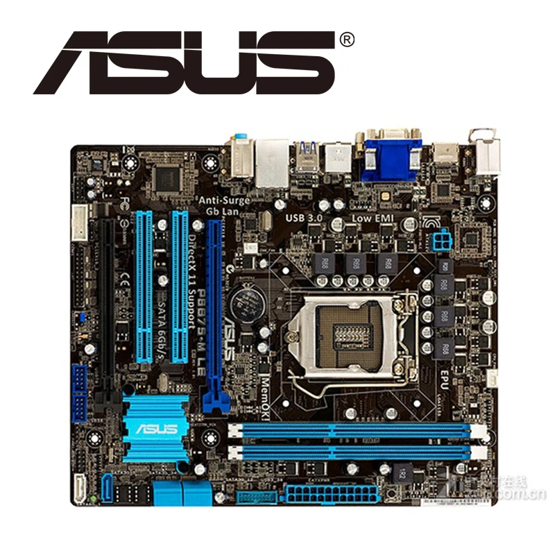 Asus P8B75-M LE настольная материнская плата B75 Socket LGA 1155 i3 i5 i7 DDR3 16G UEFI биос оригинальная б/у материнская плата uATX в продаже