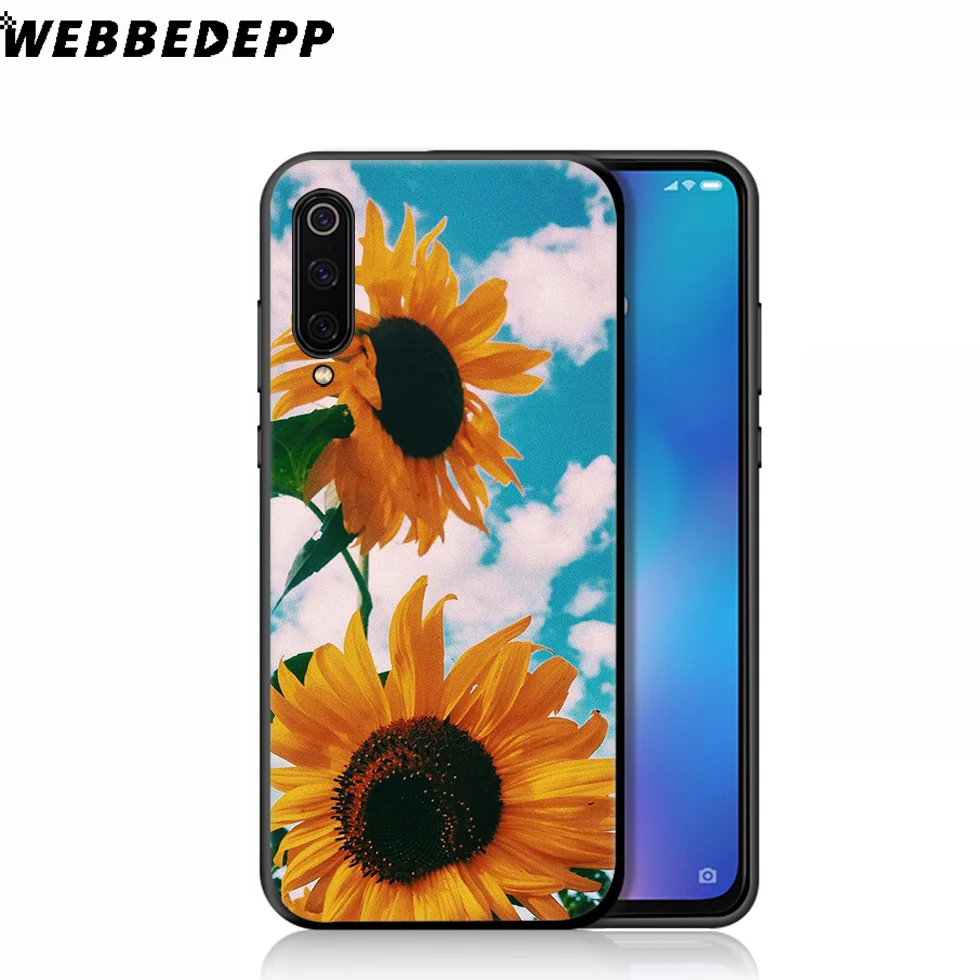 WEBBEDEPP желтый мягкий чехол с подсолнухом для Xiaomi Mi 9T 9 8 SE 6 A1 A2 A3 Lite MiA1 MiA2 MiA3 F1 MAX 3 Mi8 CC9E