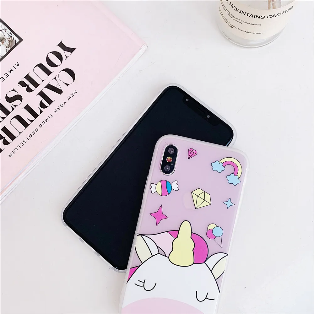 Чехлы с единорогом для Iphone 7Plus X чехол телефона изображением замка из мультфильма