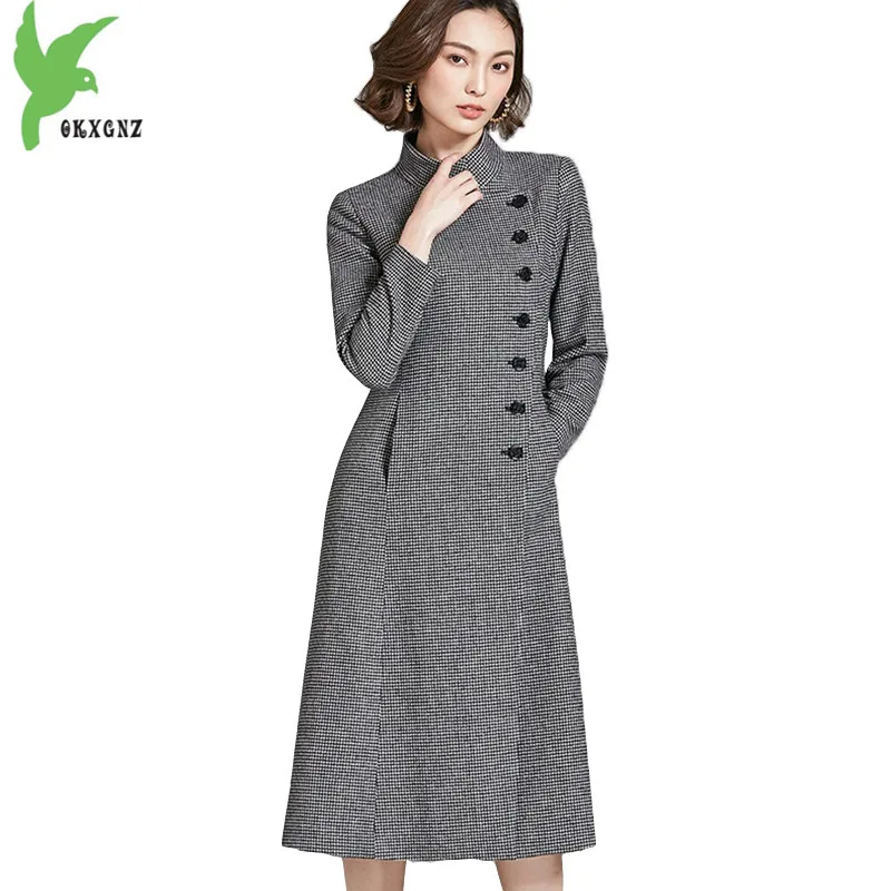 Шерстяное пальто для женщин 2020 весна и осень Женская куртка из твида размера плюс