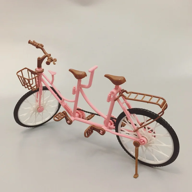 Модель велосипеда для кукольного домика высокое качество розовый пластик три