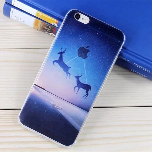 Fashion Phone Case Для iPhone 6 S Plus С Ландшафтного Окрашены ультра Тонкий Мягкие TPU