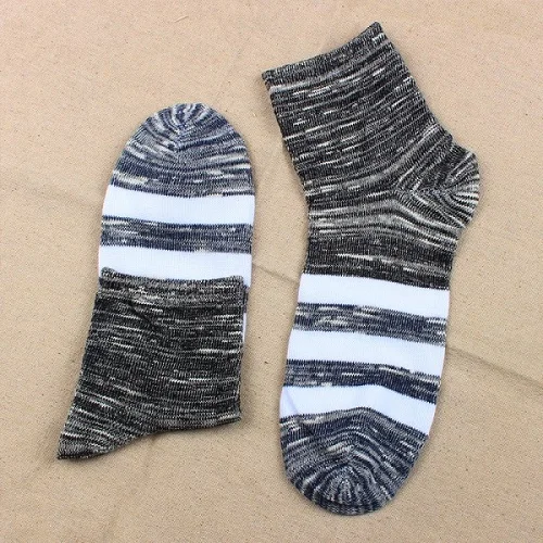 Navy Socks Новинка, мужские хлопковые носки, 5 пар/партия, лоскутные деловые мужские носки, дышащие, Осень-зима, Meias для мужчин, размер США(7,5-12 - Цвет: Navy Socks