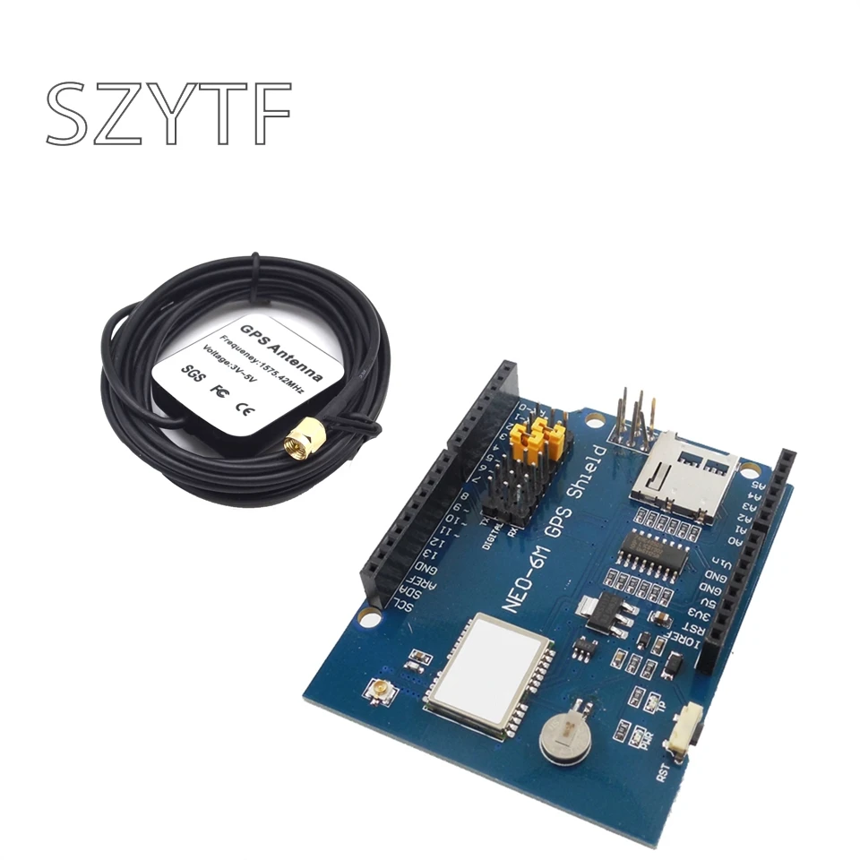 GPS Плата расширения модуль с слотом для sd-карты + антенна Щит Запись Arduino макетной