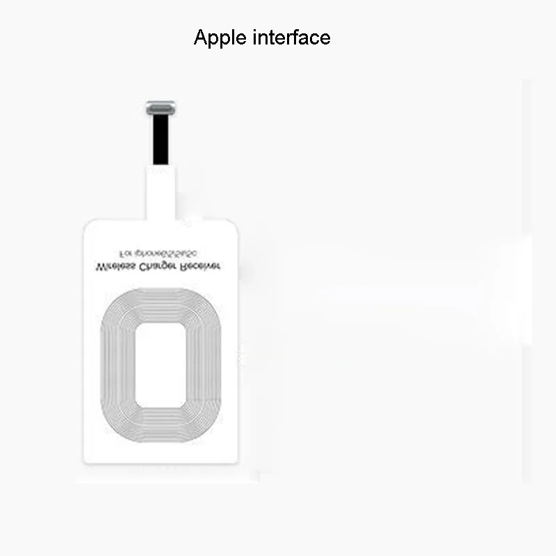 Apple interface Тонкий Qi беспроводной разъем приемника зарядного устройства для IPhone 6 7 8 Беспроводное зарядное устройство с ресивером для Xiaomi Micro USB TYPE-C - Тип штекера: Apple interface