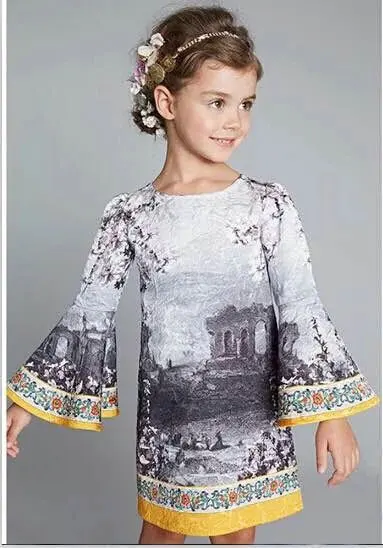 Мода девушки чернила платье новорожденных девочек ну вечеринку китайский дизайн