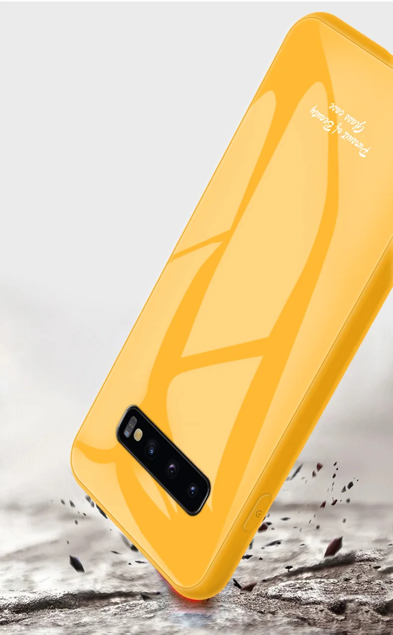 

Tempered Glass Case For Samsung Galaxy S10 Plus Case S10+ Fashion Candy Macaron Color Cover for Samsung S10 Colorful Glass Case