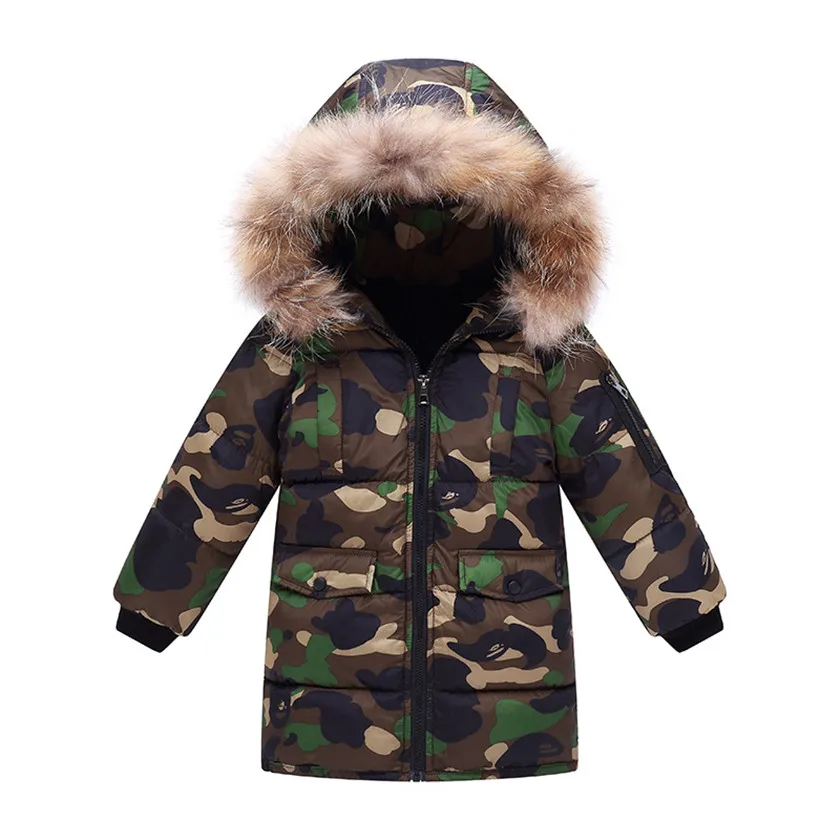 Winter boys girls jacket parka kids camo coats for teenage down coat children hoody clothes C86101A |