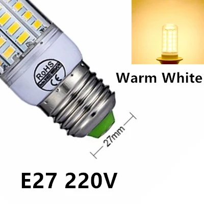 Светодиодный потолочный светильник E27 E14 светодиодный лампы SMD5730 220V лампы кукурузы 24 36 48 56 69 72 светодиодный s люстры лампы в форме свечи светодиодный светильник для дома светильник - Испускаемый цвет: Тёплый белый