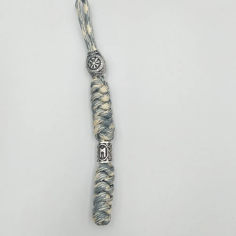 Viking брелок с компасом Rune Beads Thor's Hammer и скандинавские руны бисера повседневные аксессуары брелок из Паракорда для мужчин и женщин