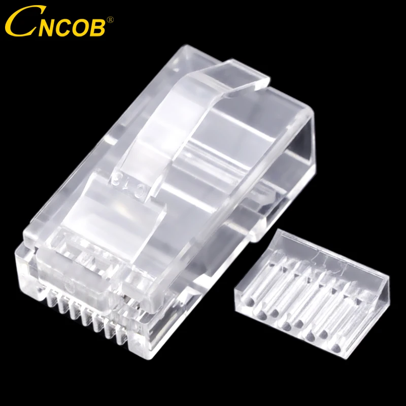 

cncob Cat6 UTP rj45 Bending shrapnel network connector RJ-45 modular Ethernet connector Thousand M crimp computer crystal head