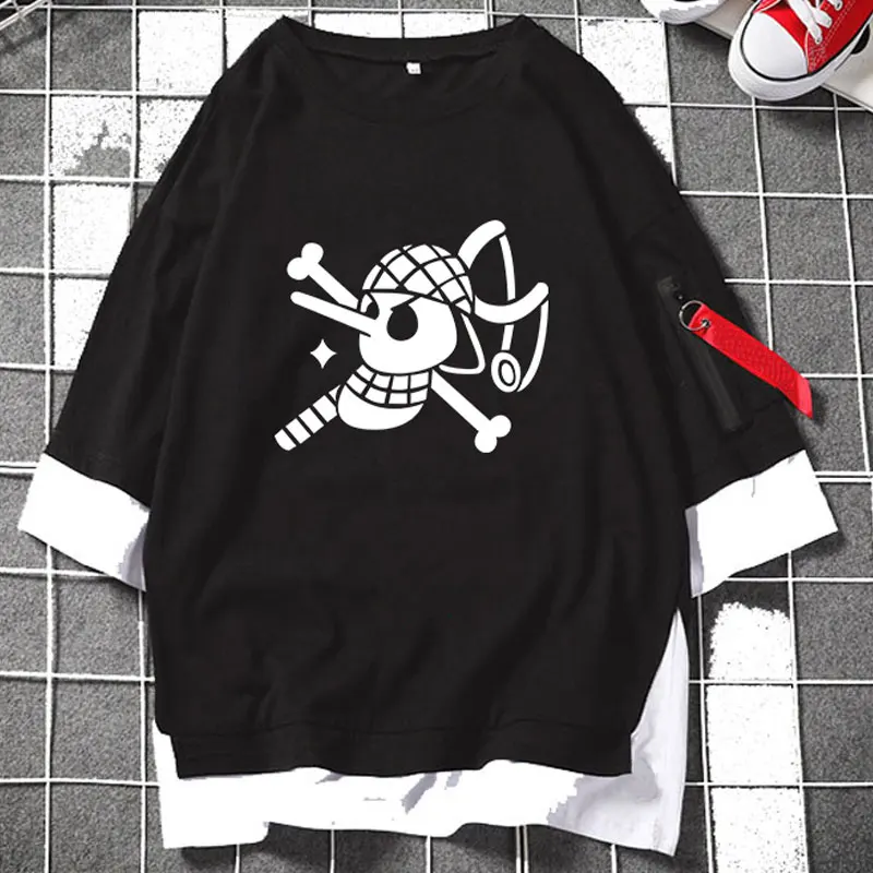 Аниме One Piece Pirate God Usopp хлопковые Многослойные футболки с коротким рукавом