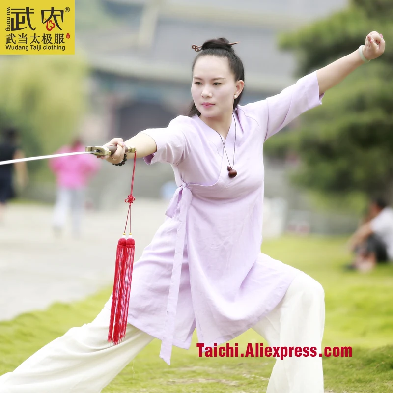 Wudang Tai chi clothing female  uniforms  Hanfu  Wushu Taiji exercise Linen Skirt only skirt  not include pants