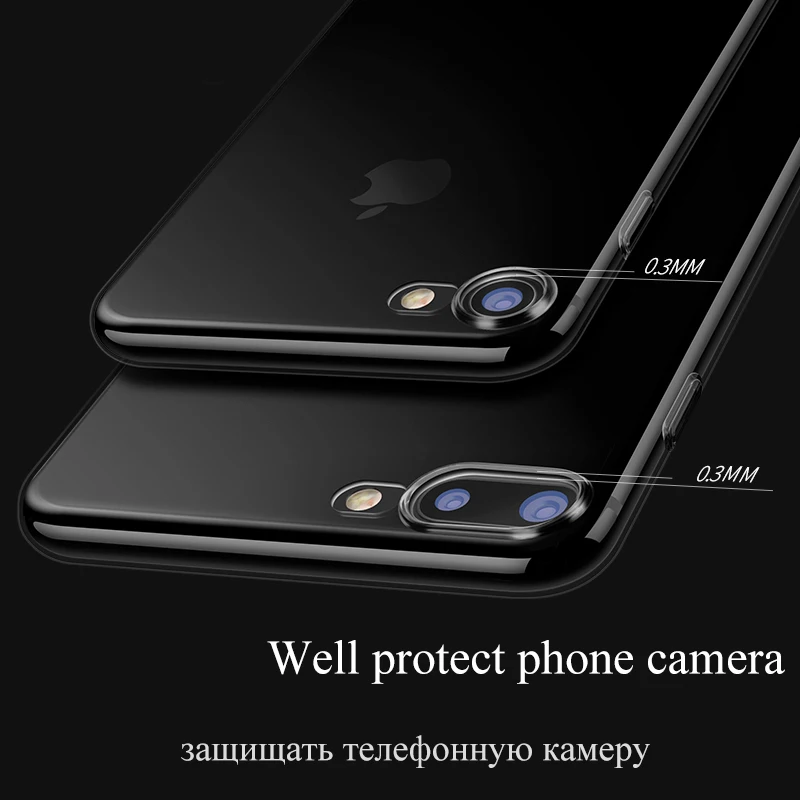 Чехлы для iPhone 6 6s 7 8 Plus X Ультра тонкие мягкие прозрачные силиконовые чехлы из ТПУ 5S