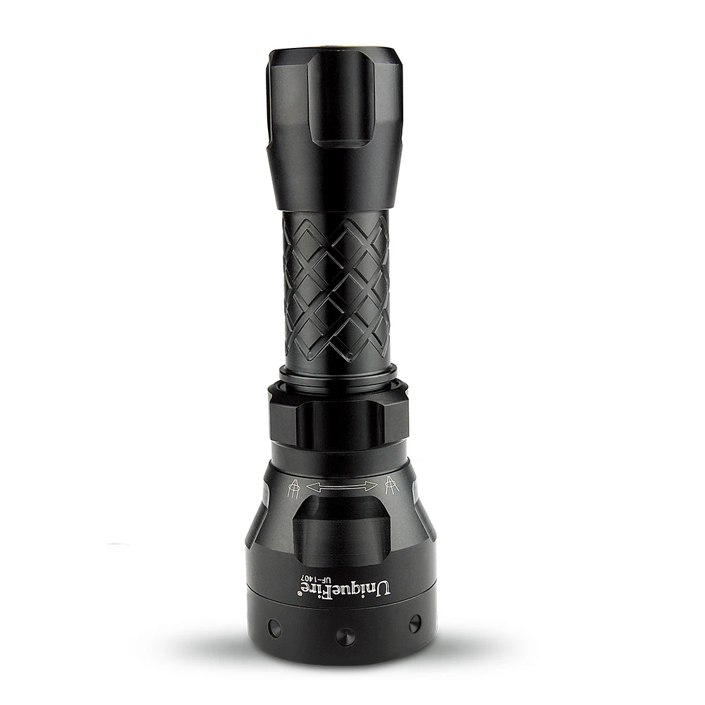 UniqueFire супер яркий флэш светильник UF 1407 XM L2 Led 10 Вт Zoom 5 режимов белый фонарь + QQ07