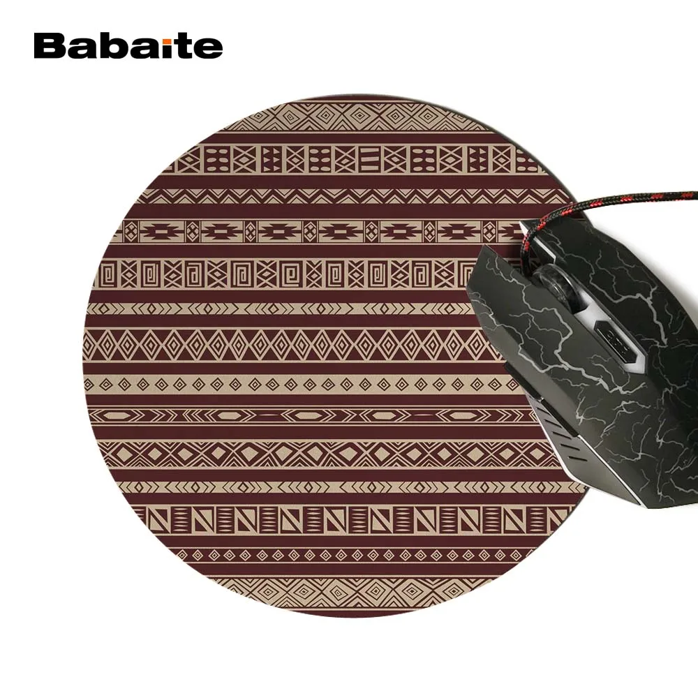Babaite Africa Aztec Ethic Pattern Настольный коврик для мыши компьютерная анимация круглый