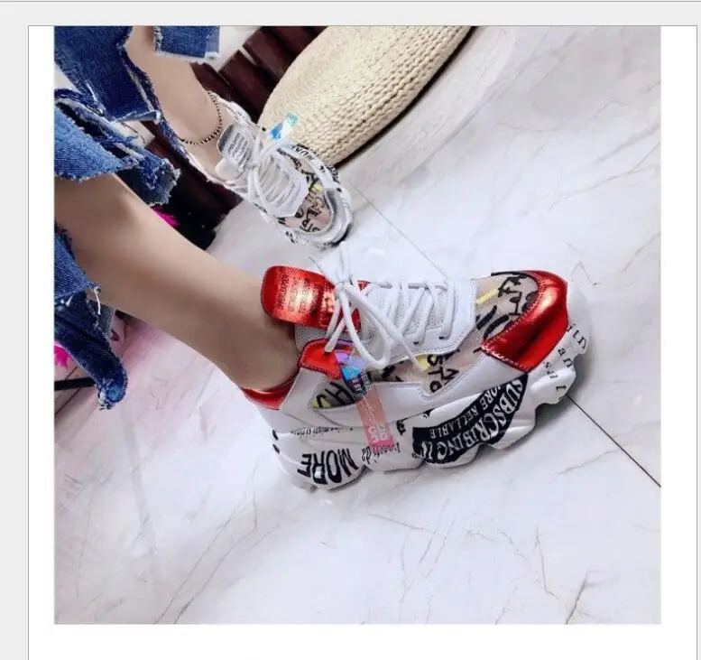 Новинка Весна 2019 женская обувь для доски толстая подошва с круглым носком