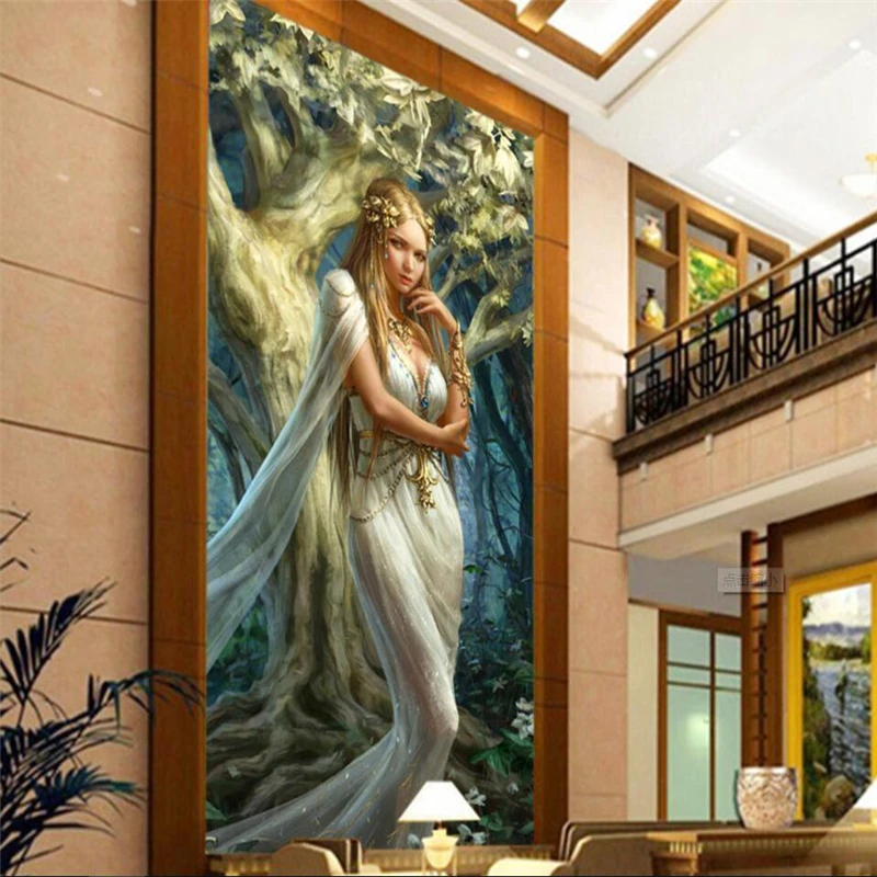 Европейский и американский стиль картина маслом красота тайна фон на заказ