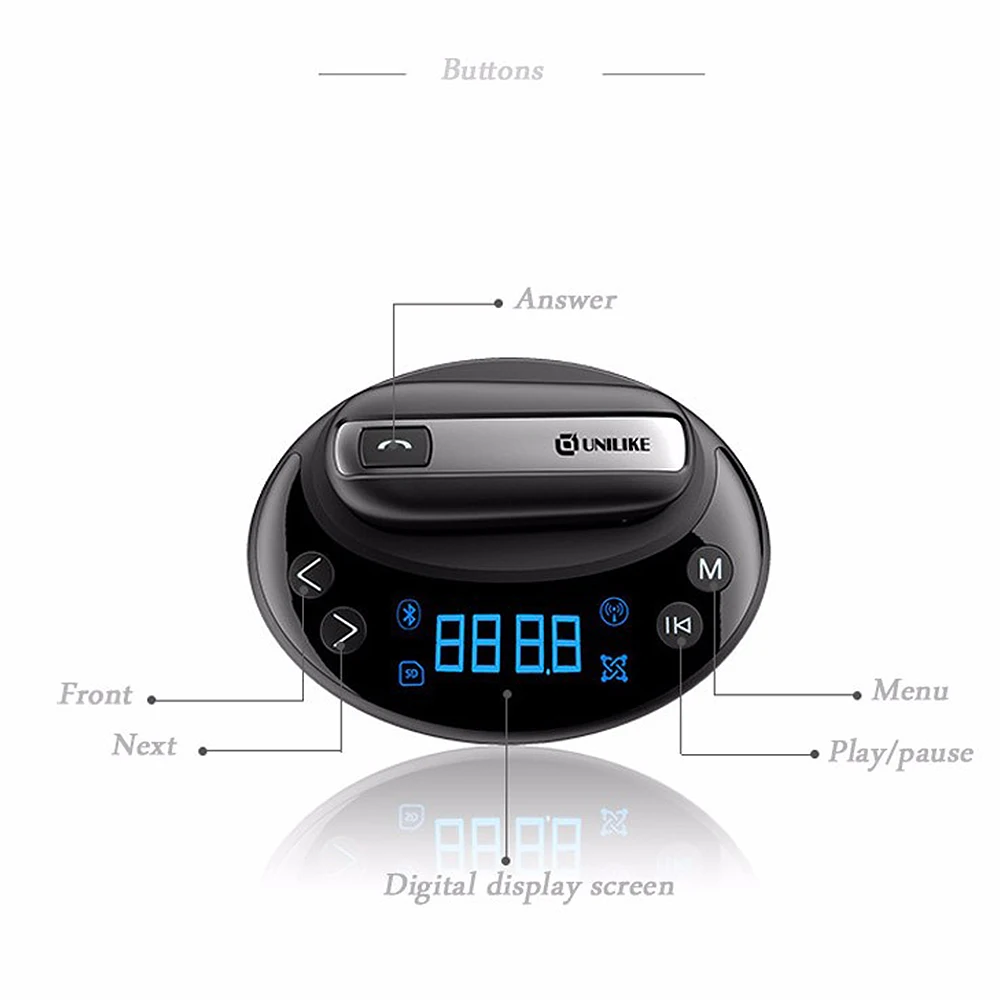 Lonleap устройство для автомобиля с двумя портами USB Bluetooth громкой связи AUX MP3 плеер FM