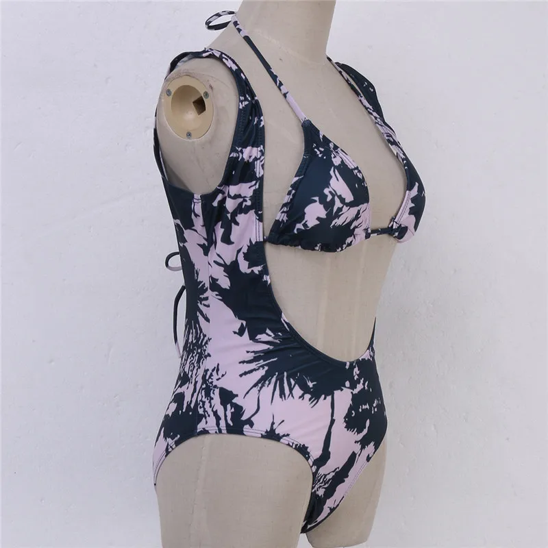 2017 сексуальные белые и черные трикини с принтом купальный костюм высоким вырезом