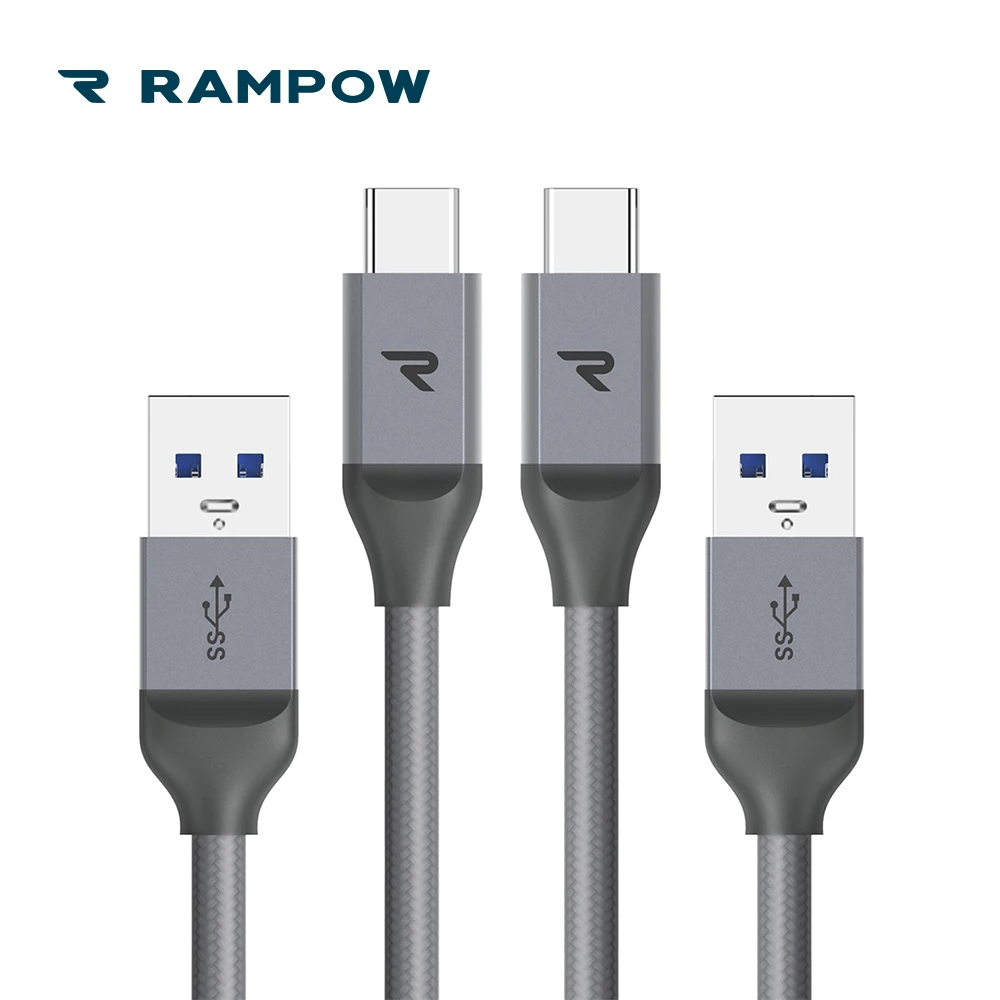 [2 шт./упак.] кабель типа C RAMPOW для samsung Galaxy S9 быстрое зарядное устройство USB huawei mate 20