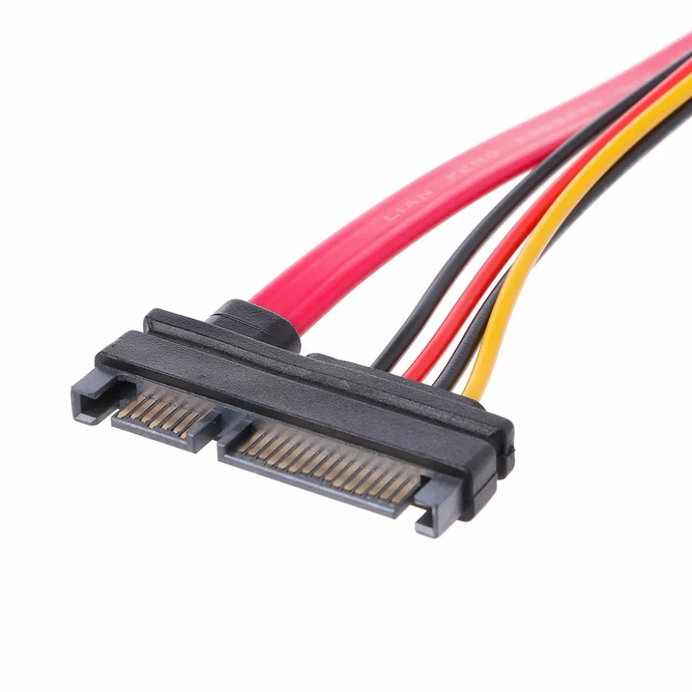 1 шт. 30 см 22 pin (15 + 7) штекер на Женский SATA серийный ATA кабель питания данных