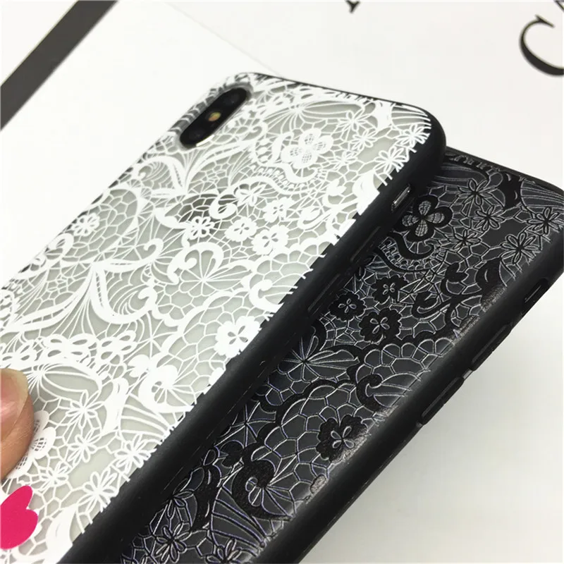 Роскошный кружевной Цветочный чехол для телефона iPhone XS Max X XR 7 8 7Plus 8Plus 6 S 6splus Girly