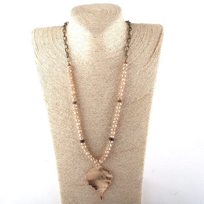 

MOODPC модные ювелирные изделия стеклянная Хрустальная длинная цепь металлическая подвеска ожерелья для женщин этническое ожерелье