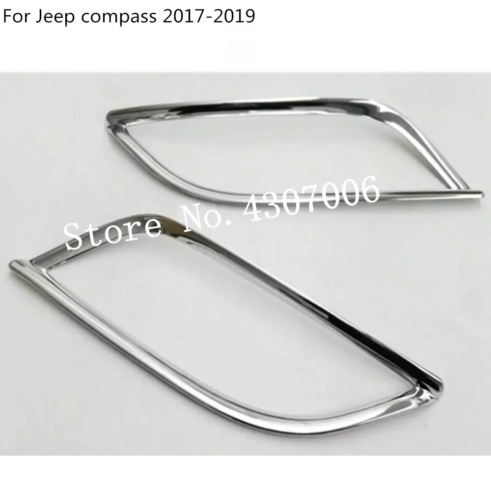 Car Body Styling Chrome Rear Tail Fog Cover Light Frame Lamp Side Molding Trim 2pcs For Jeep Compass 2017 2018 2019 2020 2021 | Автомобили