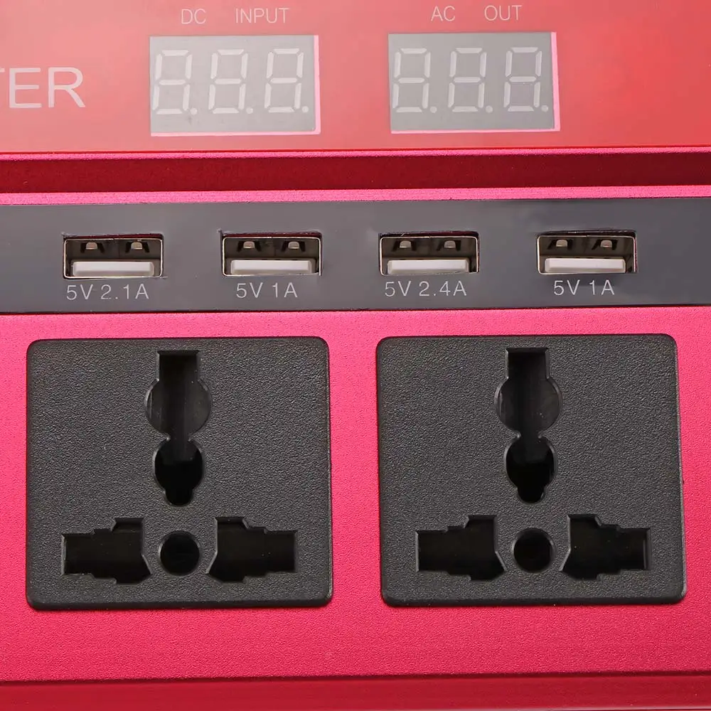 Onever 4 USB Номинальная мощность 2000 Вт DC 12 В в AC 220 В портативный автомобильный инвертор зарядное устройство конвертер адаптер Модифицированная синусоида пик 5000 Вт