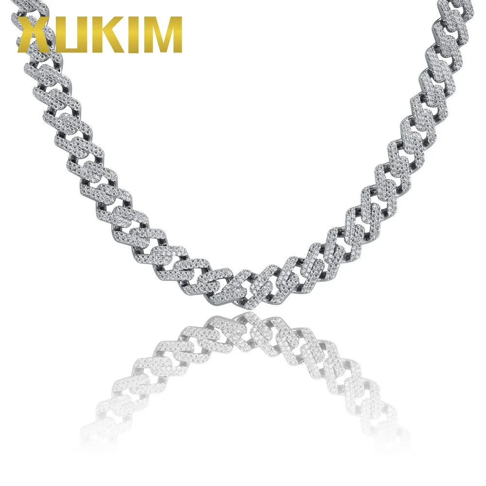 Xukim ювелирные изделия оптовая продажа 14 мм Miami кубинская цепочка ожерелье золотой