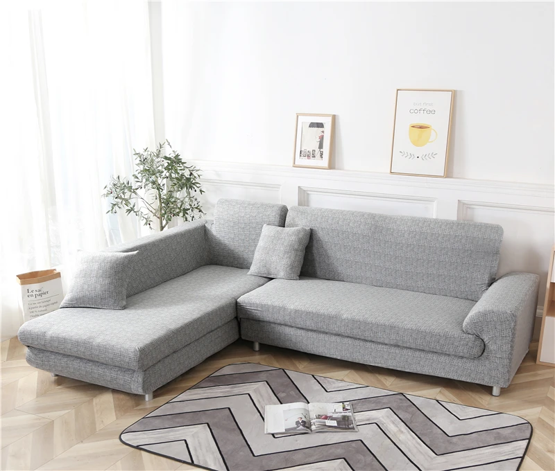 Chaise Longue Sofa Elastic Couch Cover funda cubre sofa Sofa Covers for Living Room(Must Order 2pieces) to fit for Corner Sofa