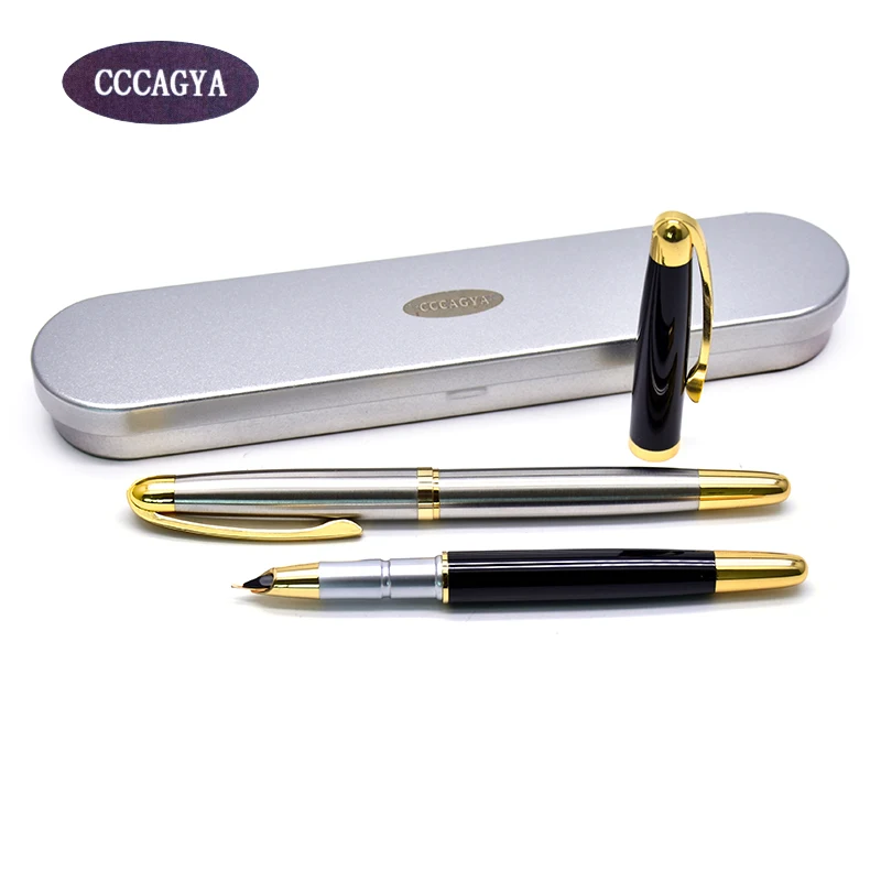 CCCAGYA D040 чернильная ручка из нержавеющей стали 0,5 мм nib Learn офисный школьный канцелярский подарок роскошная ручка гостиничные бизнес пищущая перьевая ручка