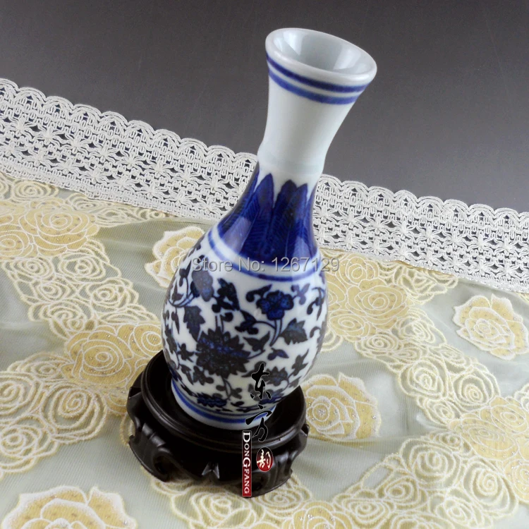 Цзиндэчжэнь керамическая бутылка цветочек Античный голубой и белый фарфор mesa