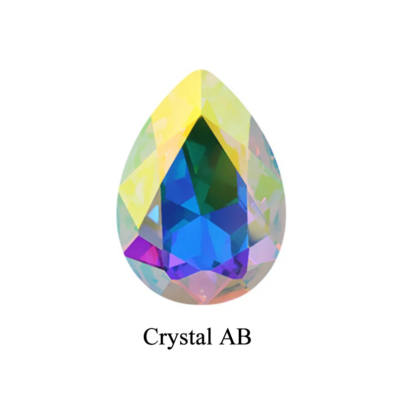 Crystal AB6-8 10 шт. стеклянные кристаллы, Стразы 3D капли воды камни для дизайна ногтей украшения Стразы полировка Шарм Дизайн Аксессуары Ювелирные изделия - Цвет: Crystal AB6-8