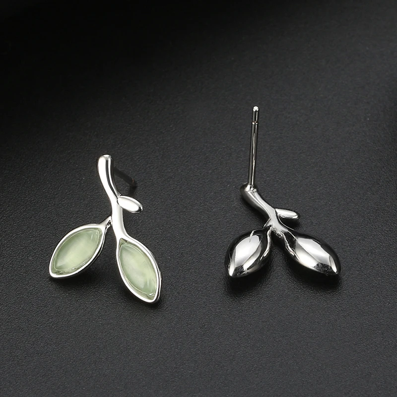 ORSA JEWELS, 925 пробы, серебряные женские ювелирные наборы, узор в виде листьев, дизайн, кошачий глаз, камень, вечерние, браслет, серьги, ожерелье, SS21-7