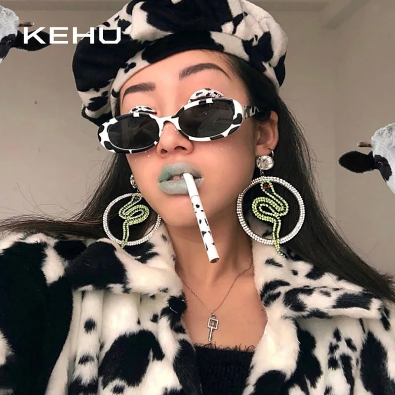 KEHU Women Sunglasses Oval Sun Glasses Brand Designer Designing Small Eyebrows Eyewear Oversized UV400 K9668 | Аксессуары для