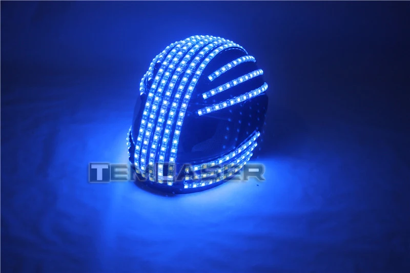 RGB цветной светодиодный шлем, маска монстра, светящаяся шляпа, Одежда для танцев, шлем диджея для выступлений, светодиодный, для выступлений роботов, вечерние, шоу