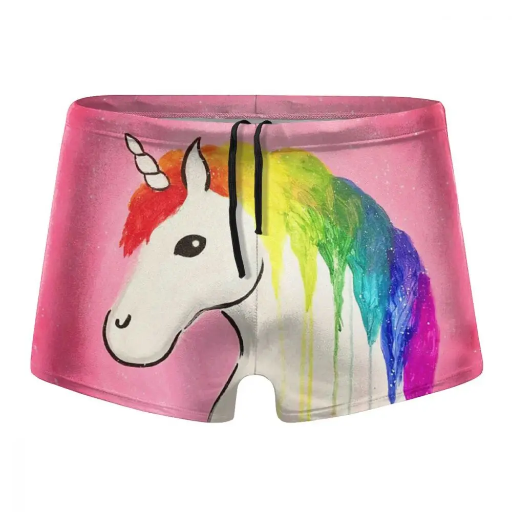 Мужские плавки с радужным единорогом 3D принтом Speedo мужские трусы боксеры низкой