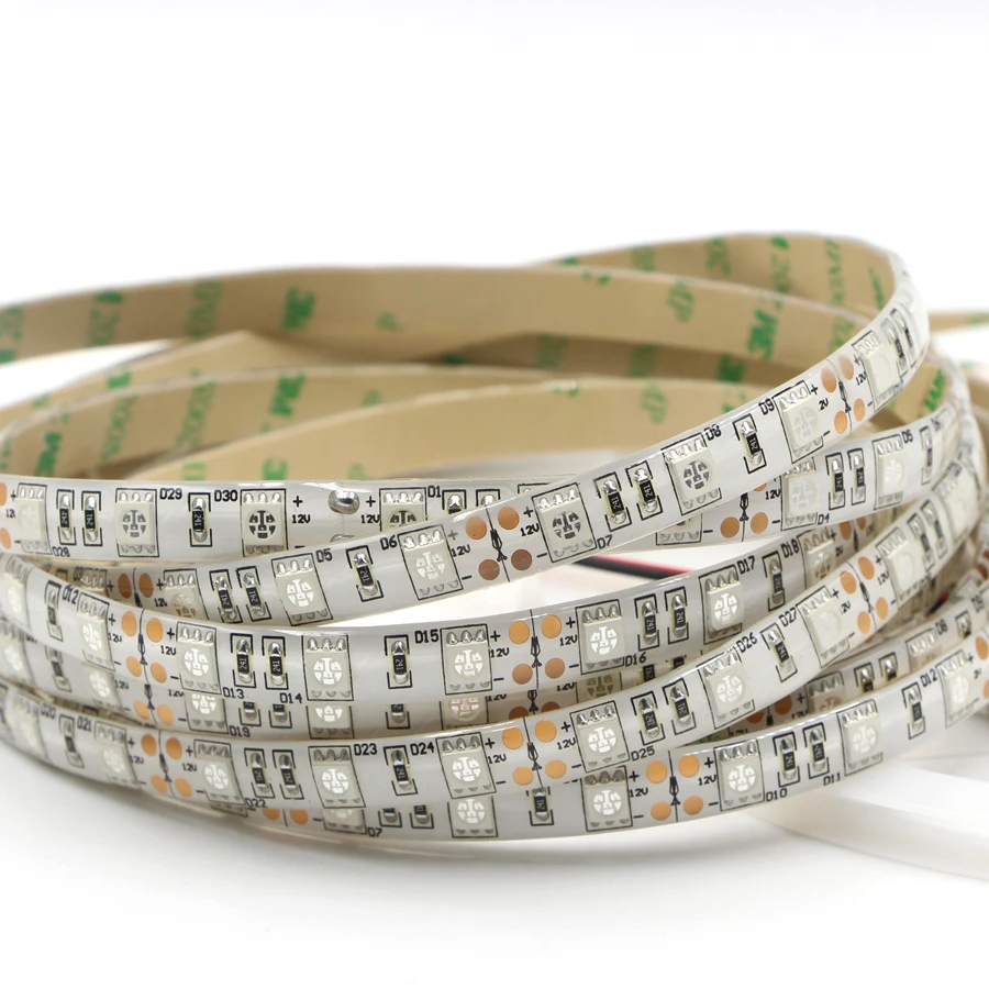 Водонепроницаемая светодиодная лента SMD3528/5050 60 светодиодов/м 120 белая/черная