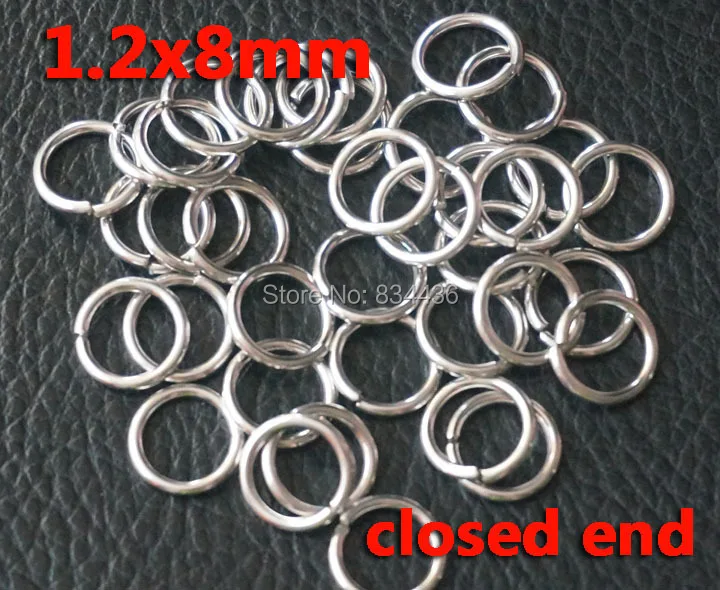 

Free Shipping wholesale 1.2X8mm 316L stainless steel jump rings closed end 500pcs DIY necklaces accessories chains jewelry parts