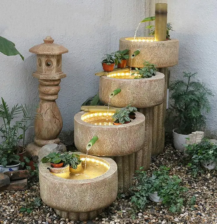 Фонтан Пейзаж офис украшения сад дизайн Аквариум воды Diy декоративные украшения - Цвет: combination A