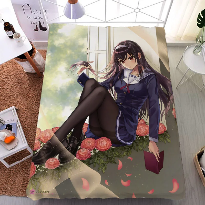 

September update Anime Saenai Hiroin No Sodatekata Katou Megumi Eriri Utaha Milk Fiber Bed Sheet & Flannel Blanket Summer Quilt